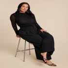 Shirred Sheer Top image number null