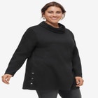 Side Snap Cowl Neck French Terry Sweatshirt Tunic image number 0
