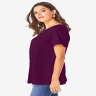 Plus Size Ultimate Cotton Crewneck Short Sleeve Swing Tee image number null