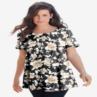 Plus Size Cotton Ultimate Swing Tee with Keyhole Back image number null