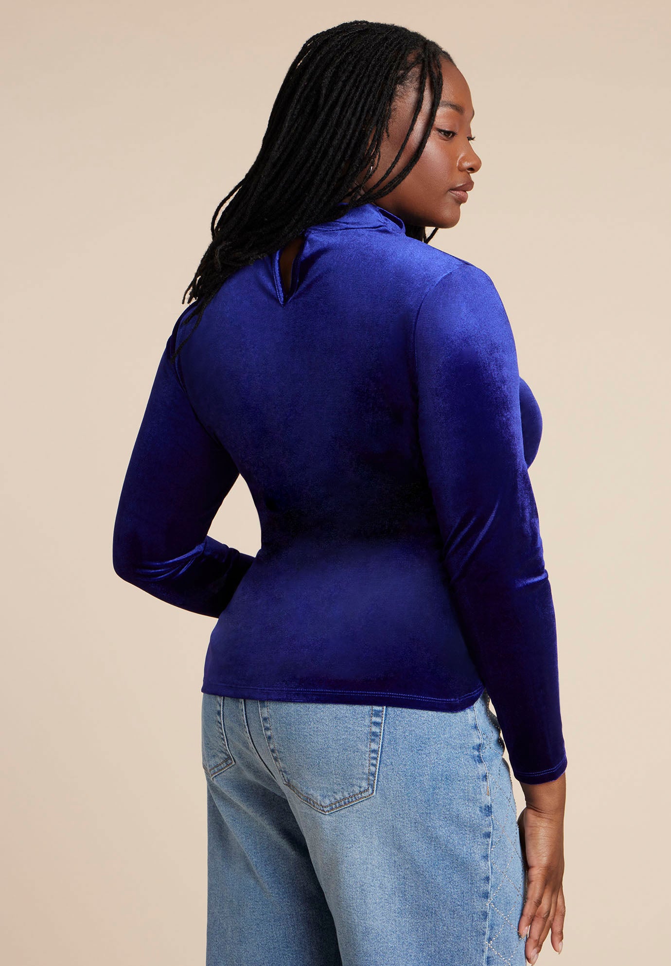 Velvet Mockneck Top image number 3