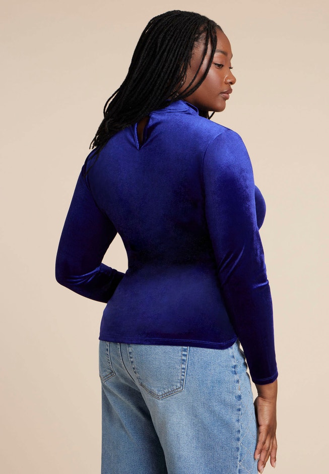 Velvet Mockneck Top image number 3
