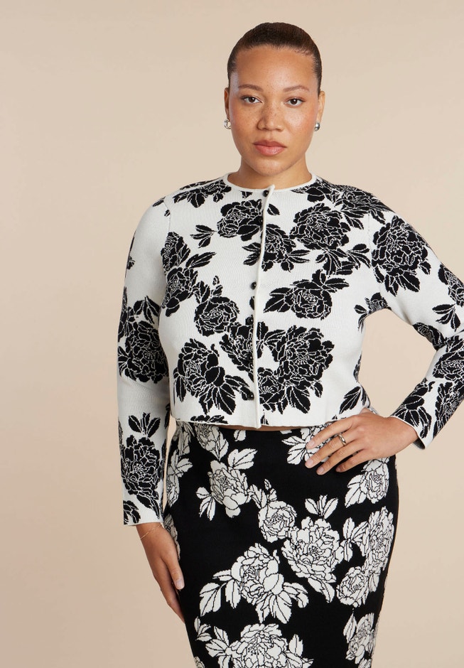 Floral Intarsia Cardigan image number 2