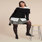 Off The Shoulder Twofer Sweater image number null