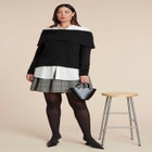 Off The Shoulder Twofer Sweater image number null