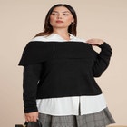 Off The Shoulder Twofer Sweater image number null