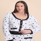 Cropped Intarsia Knit Jacket image number null