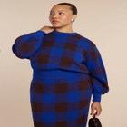 Intarsia Puff Sleeve Sweater image number null