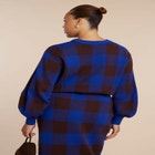 Intarsia Puff Sleeve Sweater image number null