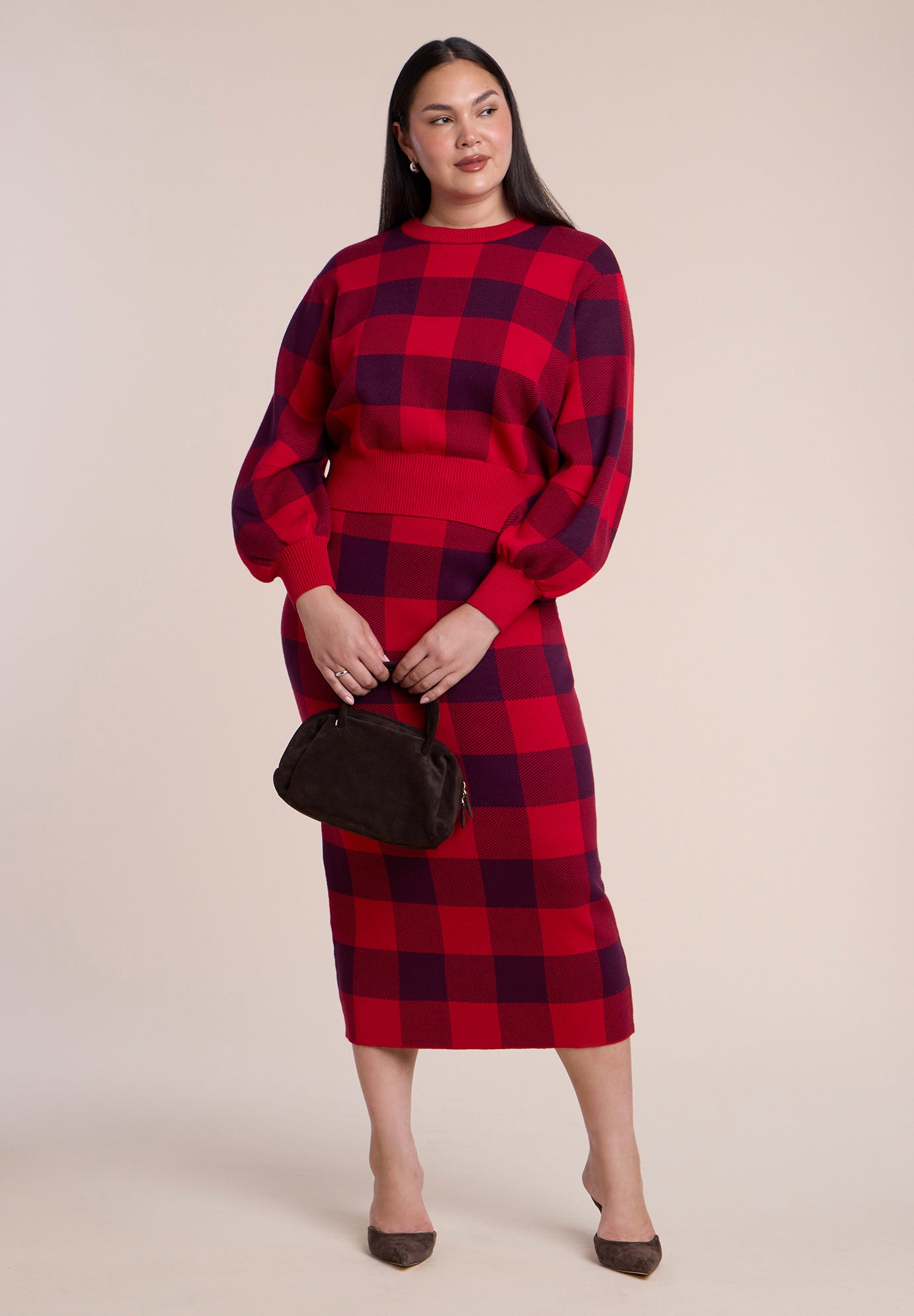 Intarsia Puff-Sleeve Sweater image number 2