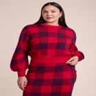 Intarsia Puff-Sleeve Sweater image number 0