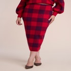 Plaid Intarsia Sweater Midi Skirt image number 0