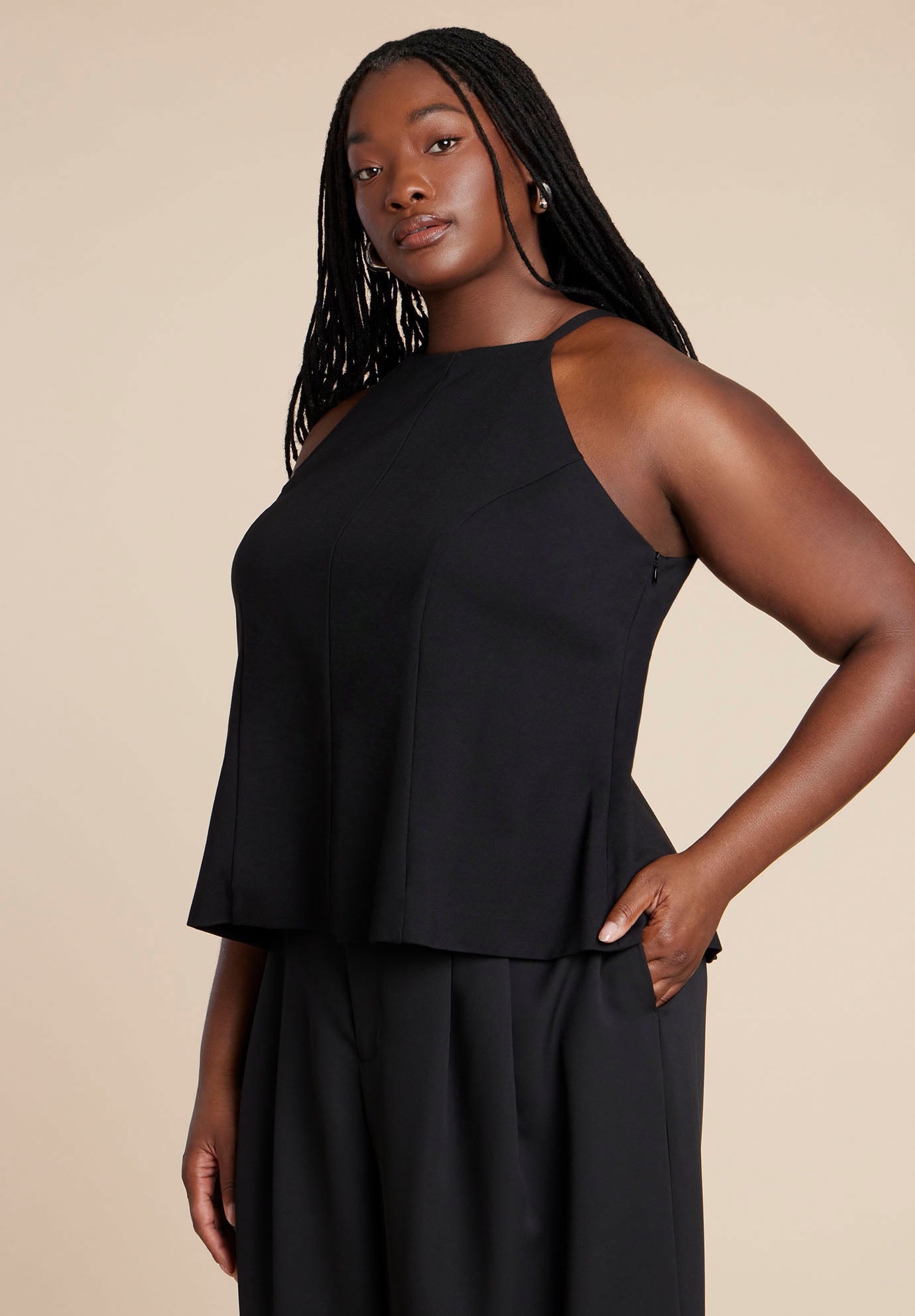 Bow Detail Halter Top image number 1