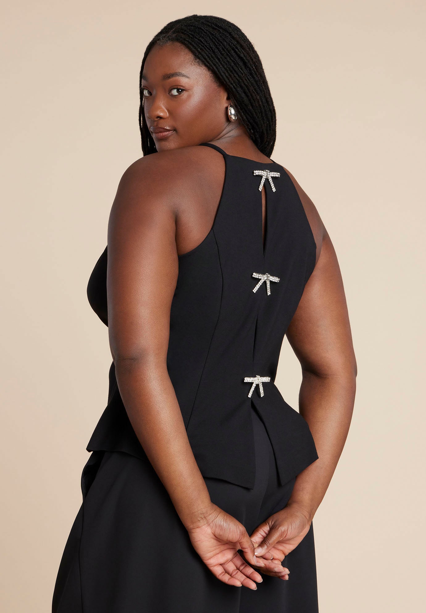 Bow Detail Halter Top image number 0