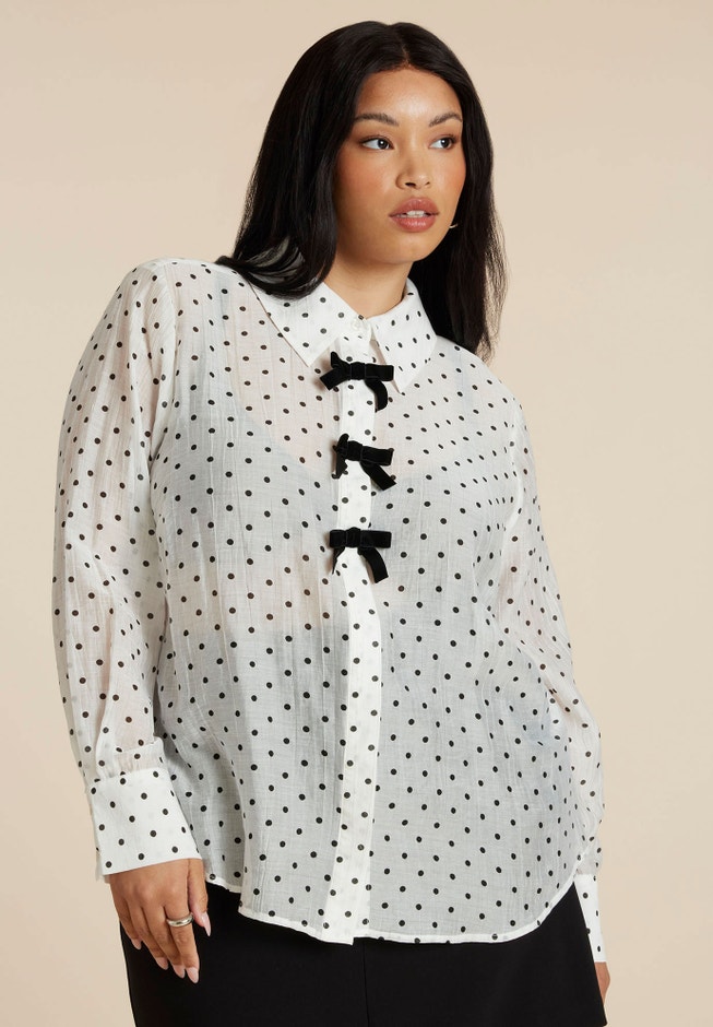 Button Up Top With Bows image number 0