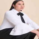 Ruffle Sleeve Collared Top image number null