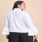 Ruffle Sleeve Collared Top image number null