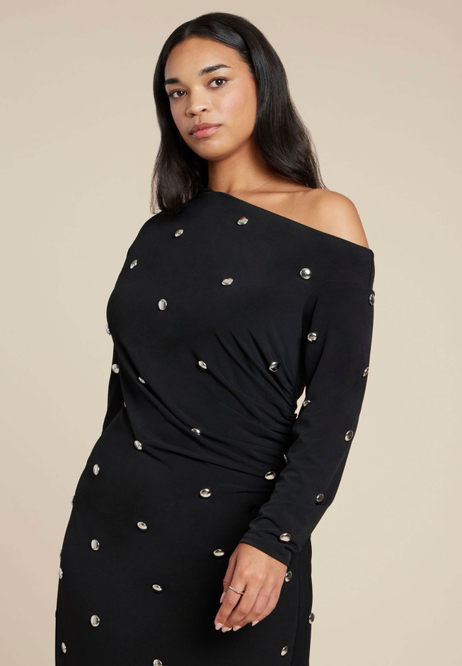 Draped Hardware Fitted Dress image number 1