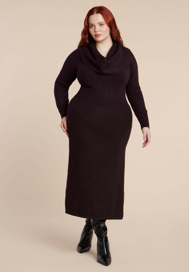 Cowl Sweater Dress | ELOQUII Cowl Sweater Dress | ELOQUII