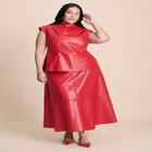 Faux Leather Midi Skirt image number null