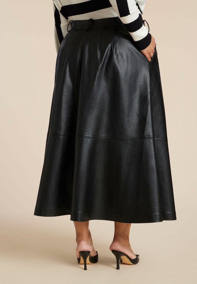 Faux Leather Midi Skirt image number 2