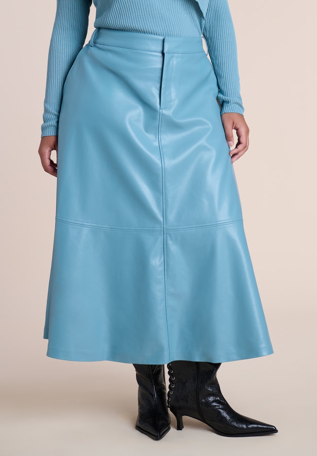 Faux Leather Midi Skirt image number 2
