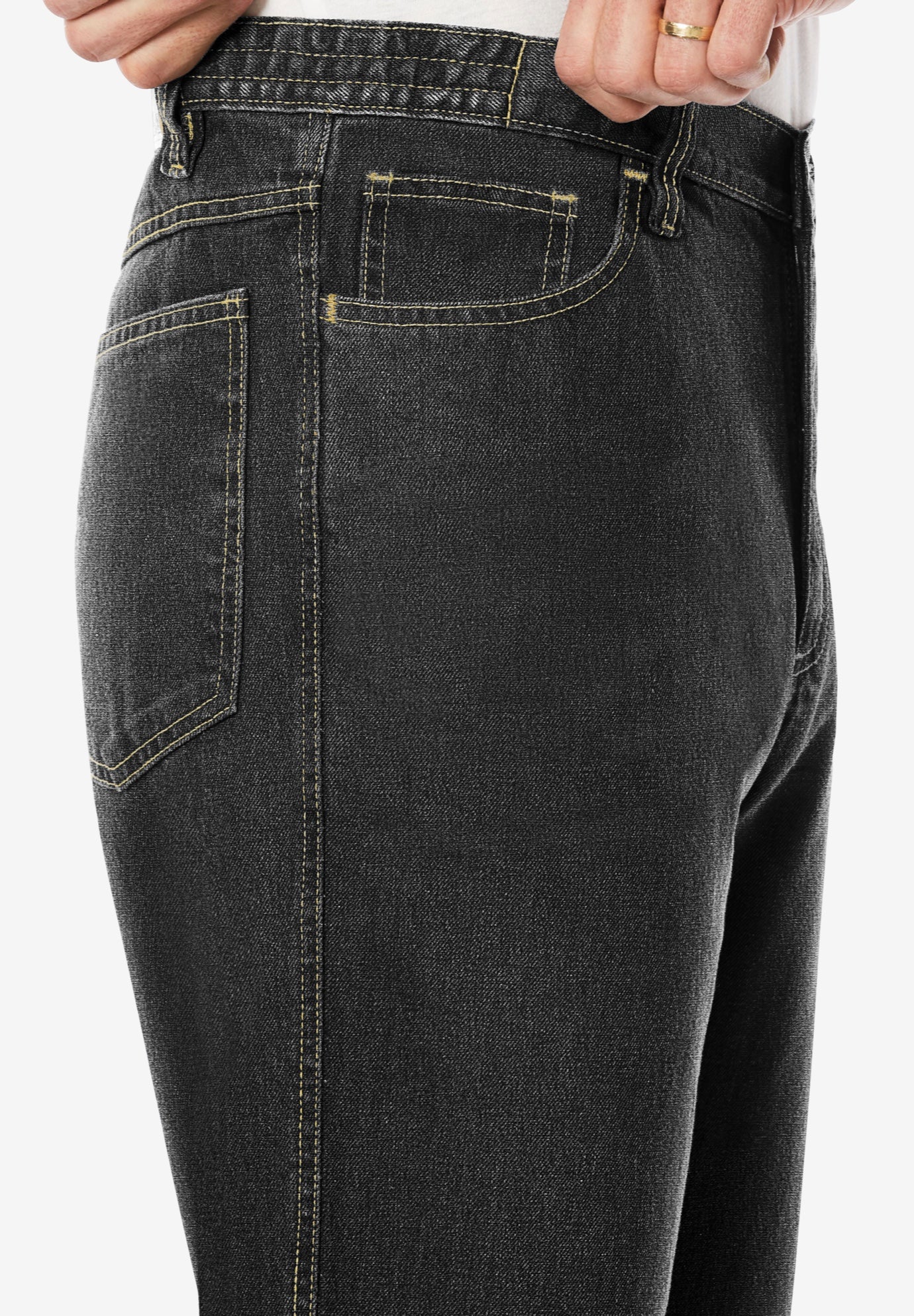 Lightweight Comfort Side-Elastic 5-Pocket Jeans image number 2