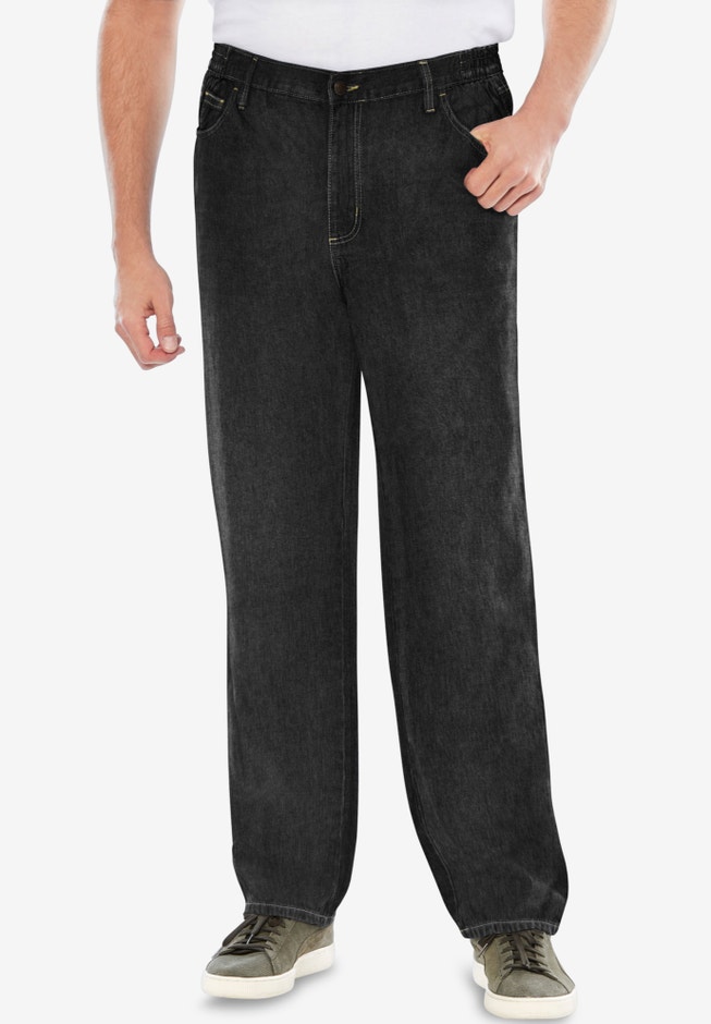 Lightweight Comfort Side-Elastic 5-Pocket Jeans image number 0