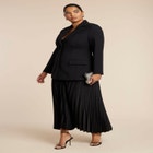 Pleated Maxi Satin Skirt image number null