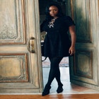 Crystal Bow Tweed Mini Dress image number null