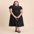 Smocked Flare Midi Dress image number null