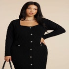 Sweater Dress With Buttons image number null