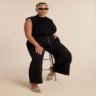 Wide Leg Trouser With Zipper Detail image number null