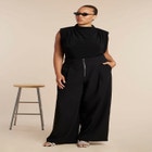 Wide Leg Trouser With Zipper Detail image number null