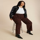 Snake Print Relaxed Leg Jean image number null