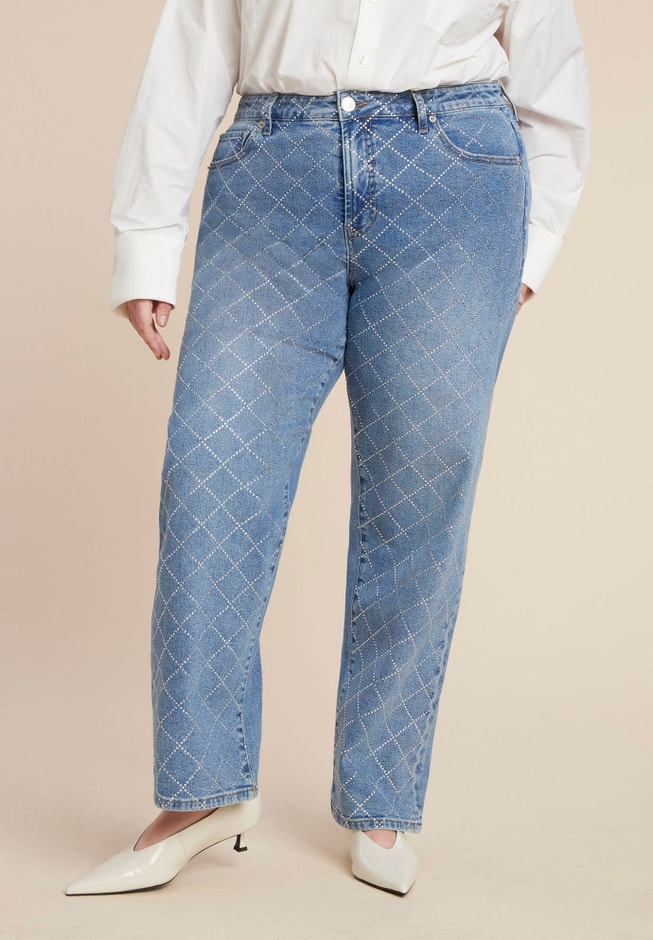 Diamond Sparkle Straight Leg Jean image number 0