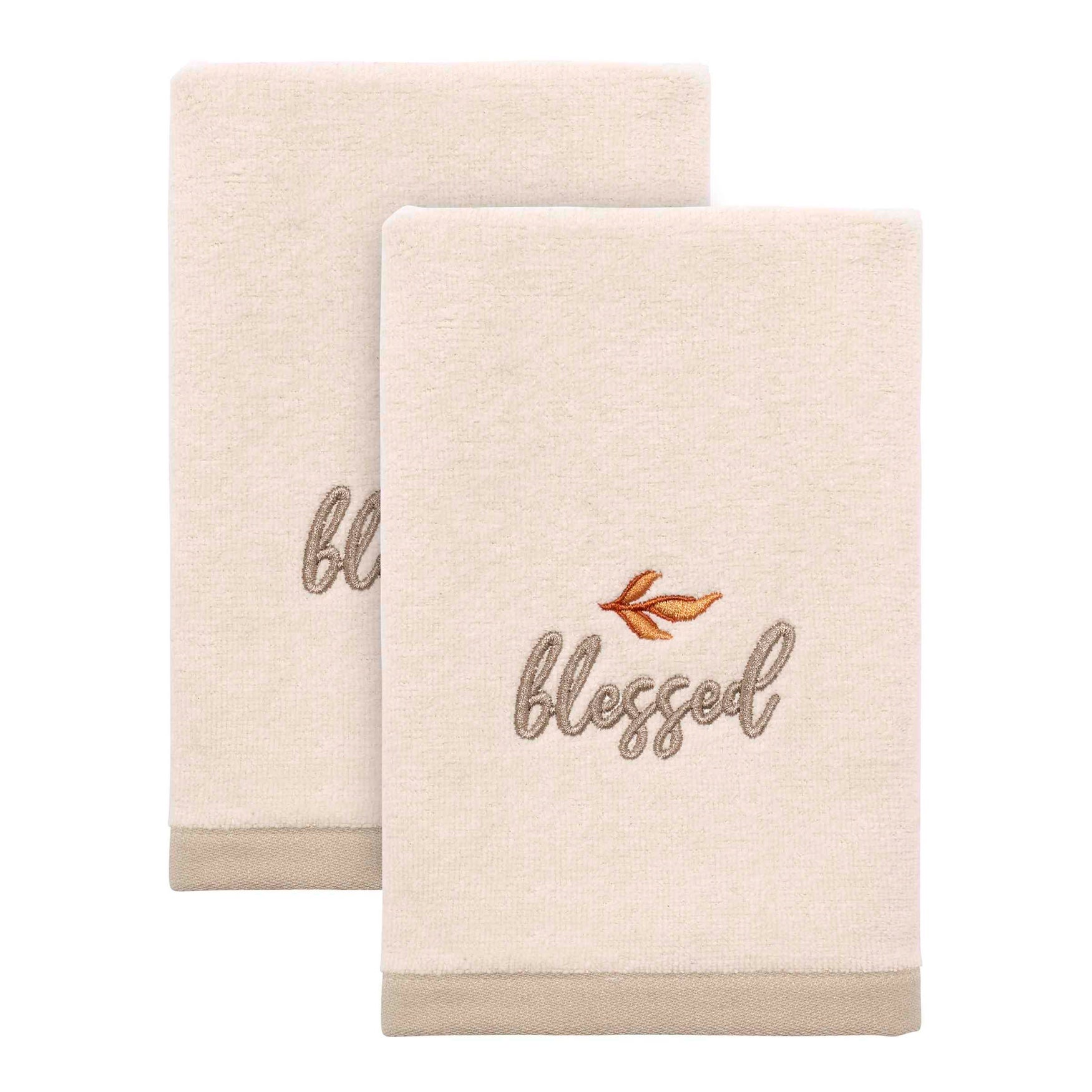 &ldquo;Blessed" Decorative Fingertip Towel, Set of 2 image number 0