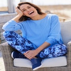 Long-Sleeve Crewneck Soft Waffle Knit Thermal Shirt image number null