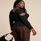  Sliced Asym Neck Top image number null