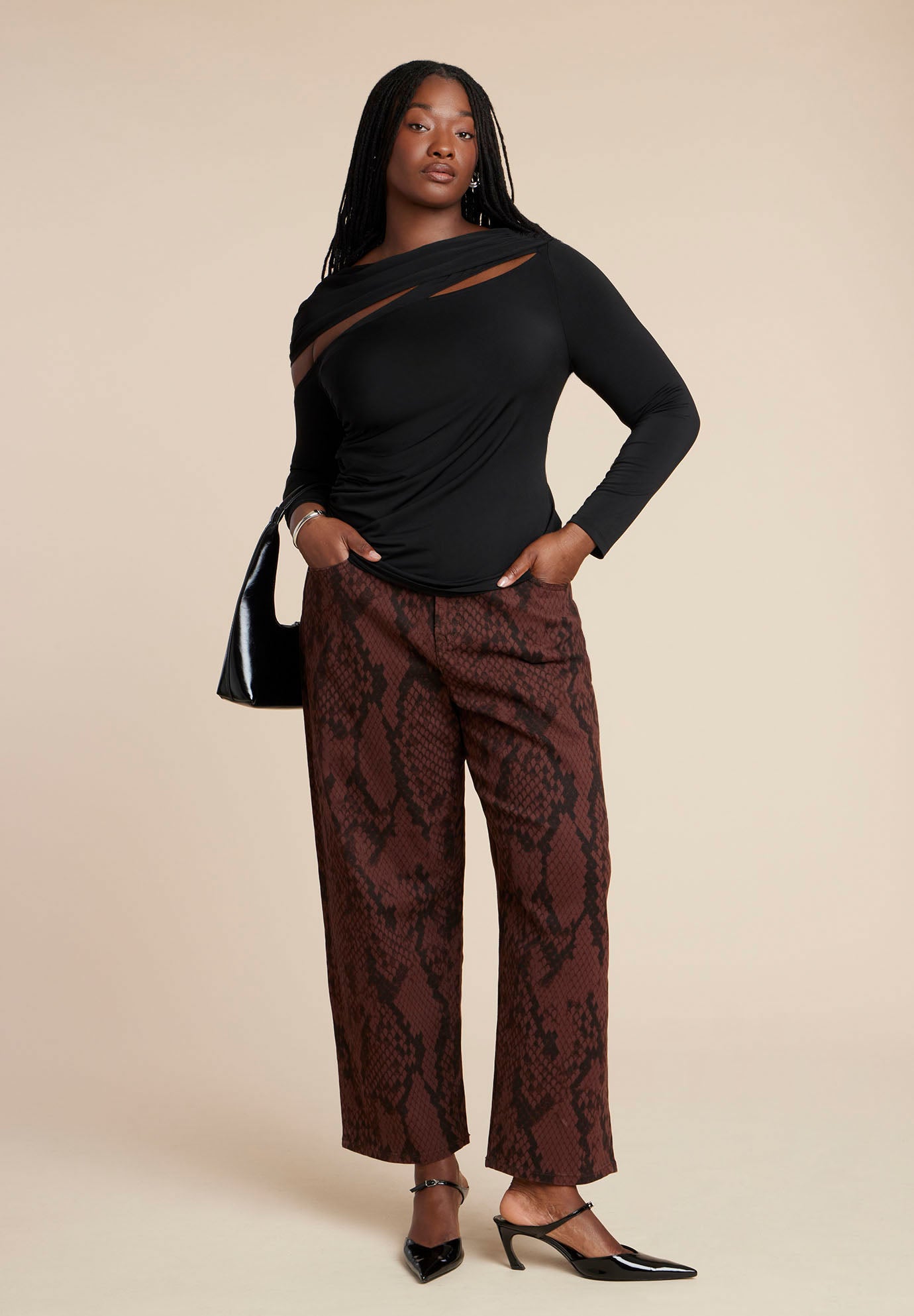  Sliced Asym Neck Top image number 2