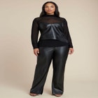 Faux Leather Wrap Top image number null
