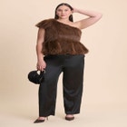 Faux Fur Peplum Top image number null