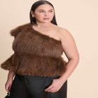 Faux Fur Peplum Top image number null