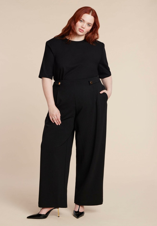 Knit Trouser With Button Tab image number 0
