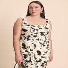 Faux Pony Hair Tank Dress image number null