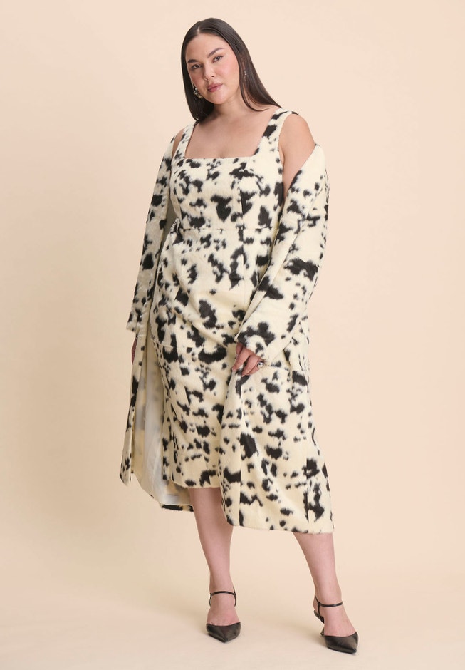 Faux Pony Hair Tank Dress image number 4