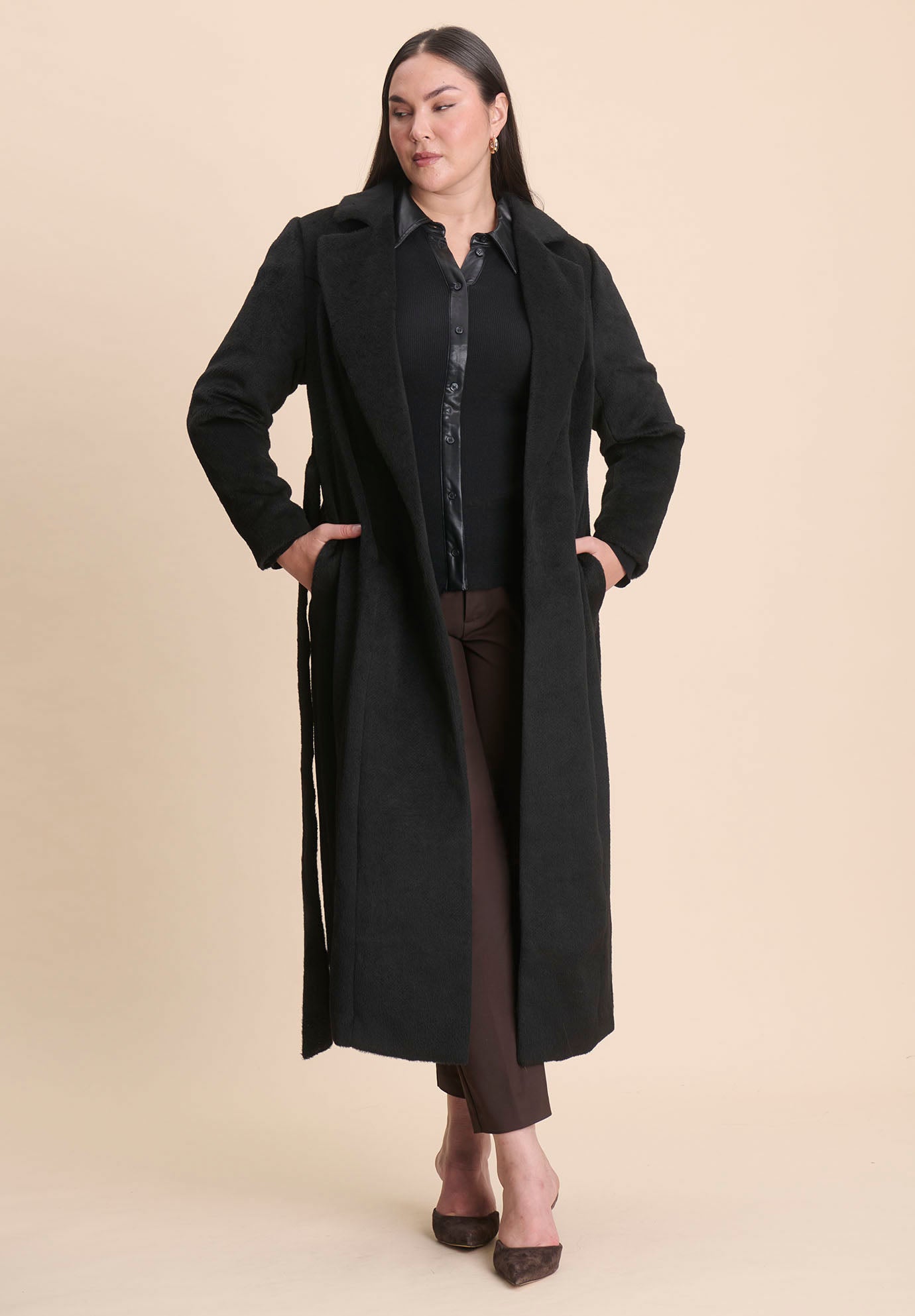 Belted Flyaway Coat image number 3