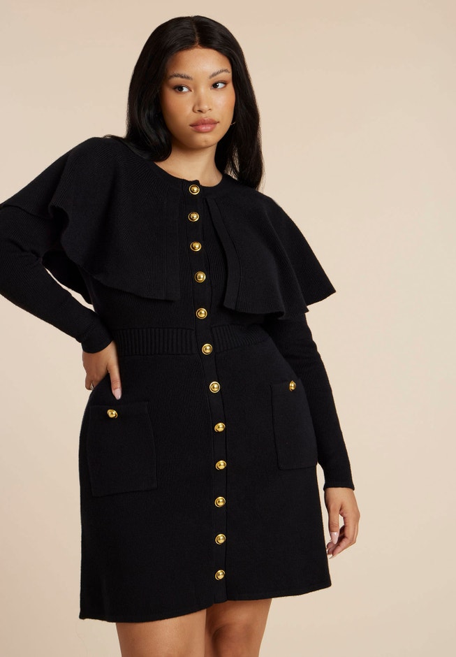 Sweater Cape Mini Dress image number 1