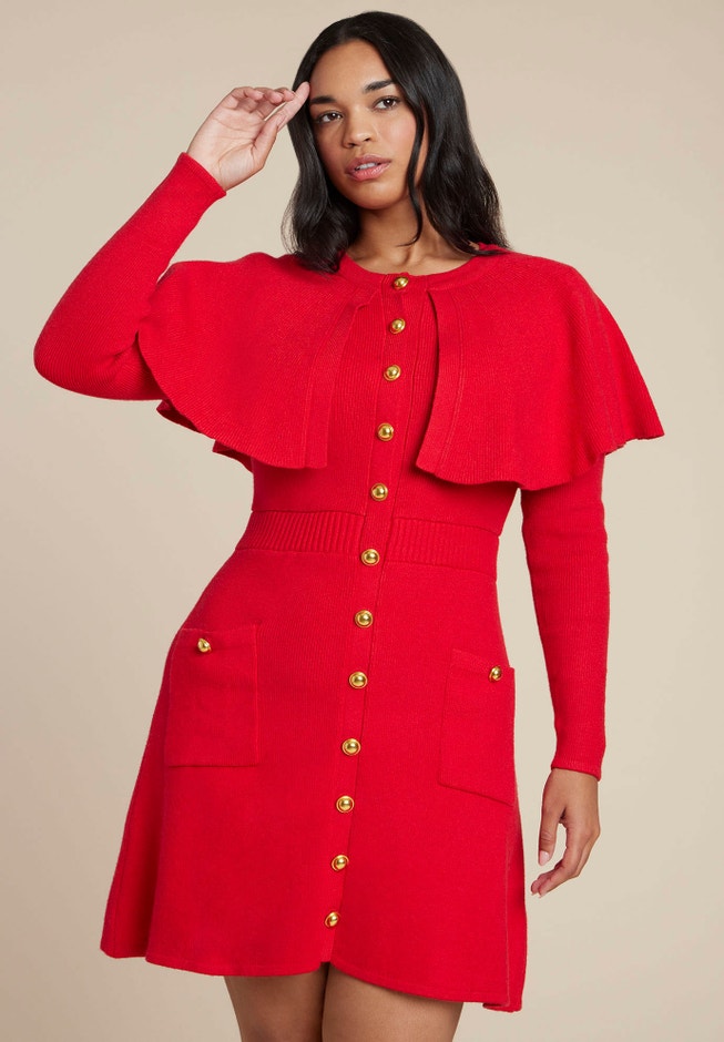 Sweater Cape Mini Dress image number 1