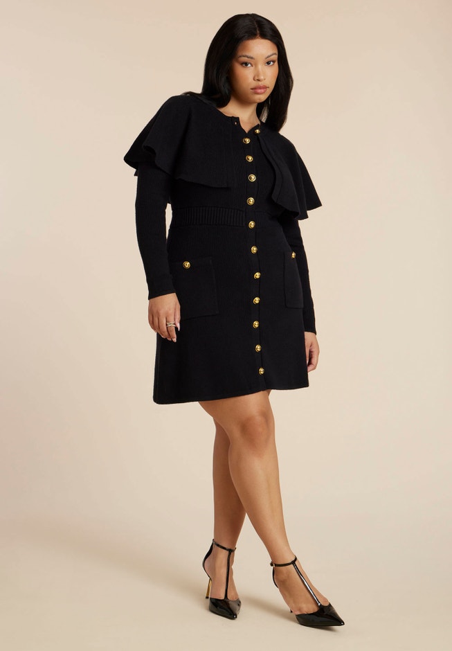 Sweater Cape Mini Dress | ELOQUII Sweater Cape Mini Dress | ELOQUII